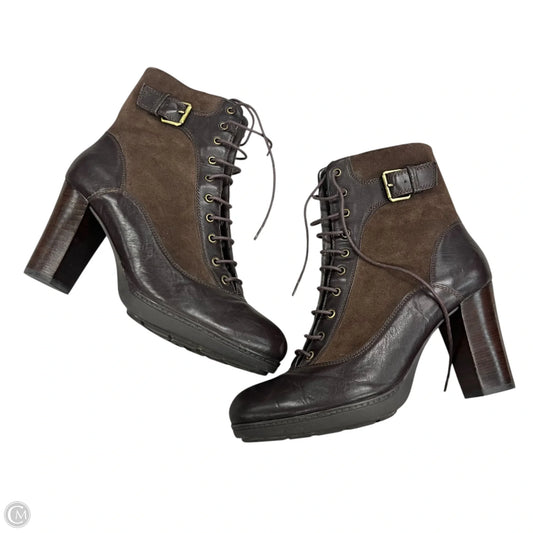 Boots Ankle Heels By Geox Shoes In Brown, Size: 8.5