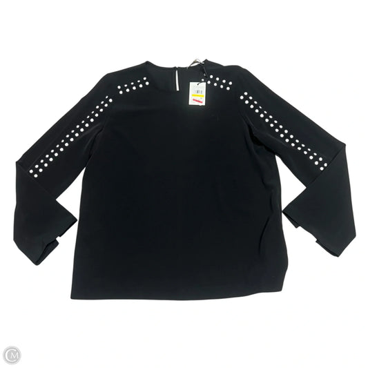 Top Long Sleeve By Calvin Klein In Black, Size: M