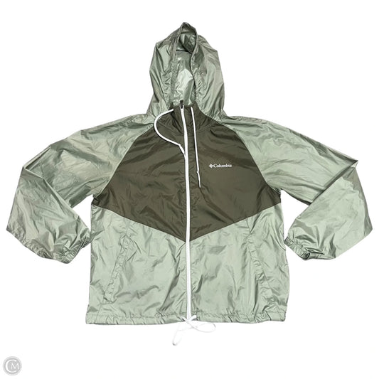 Jacket Windbreaker By Columbia In Green, Size: M