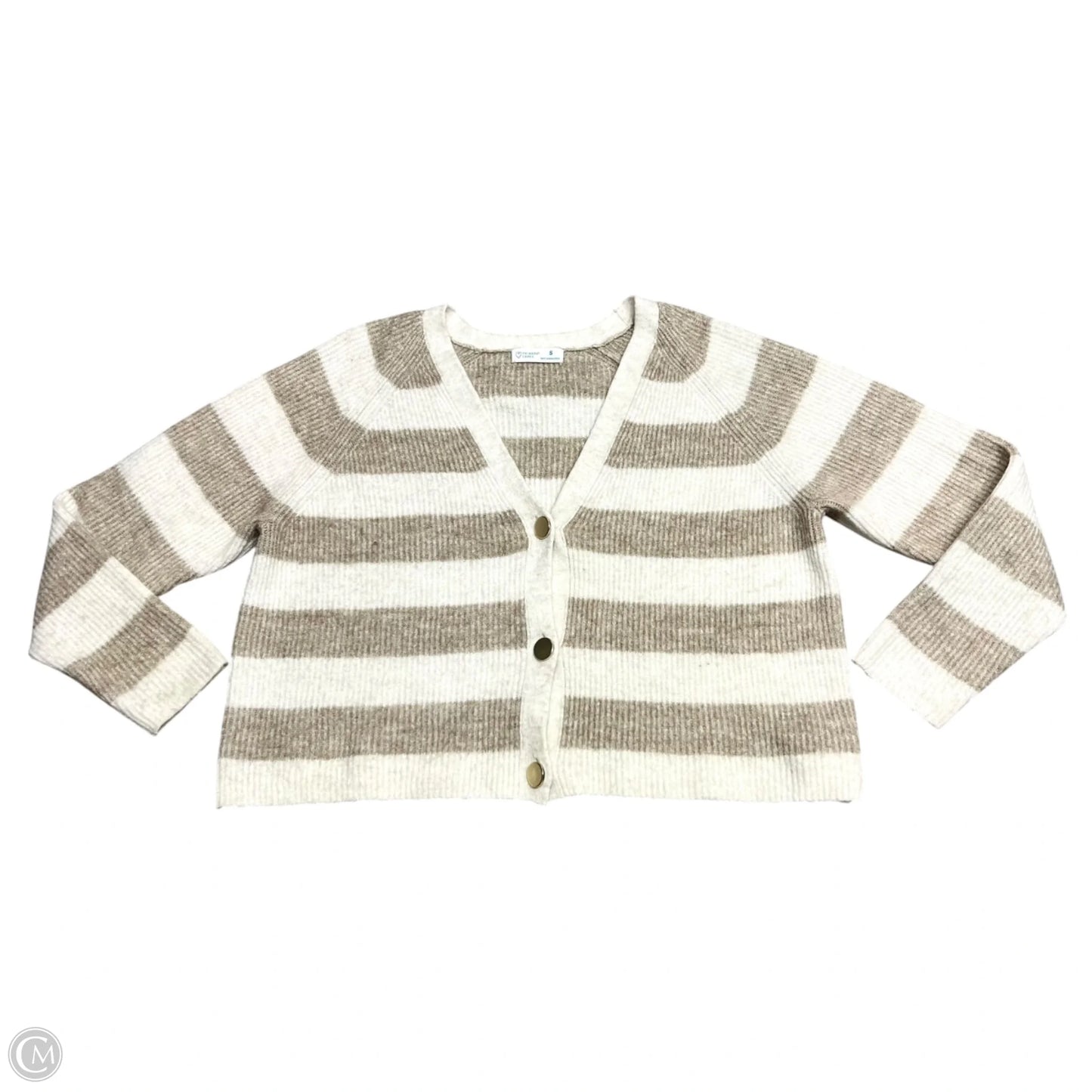 Sweater Cardigan By Primark In Cream & Tan, Size: S