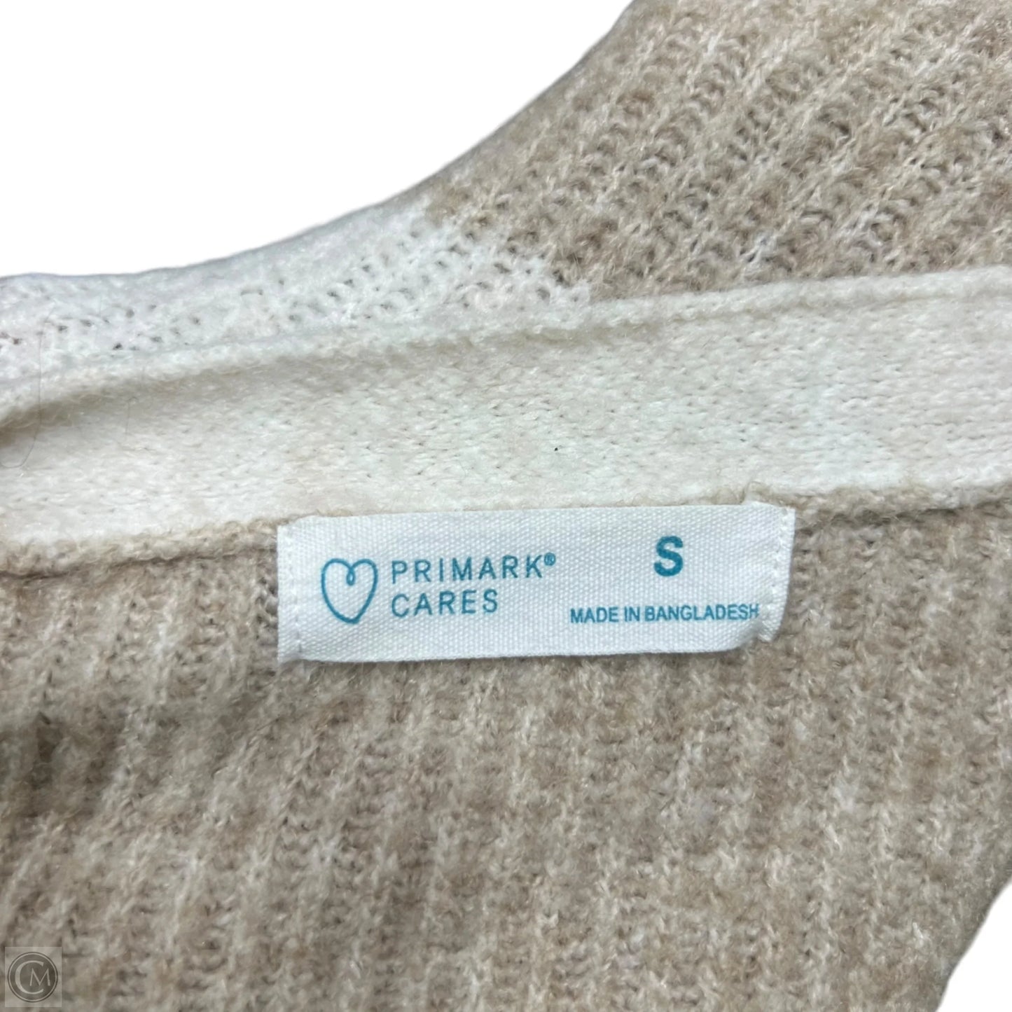 Sweater Cardigan By Primark In Cream & Tan, Size: S