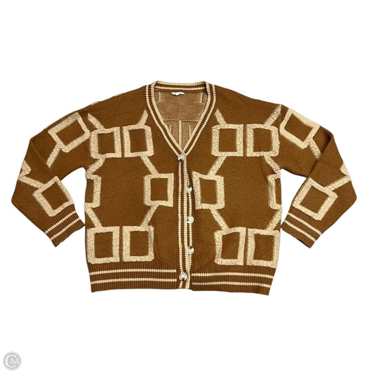 Sweater Cardigan By La Miel In Brown & Tan, Size: M
