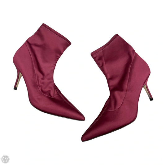 Boots Ankle Heels By Zara Basic In Red, Size: 9.5