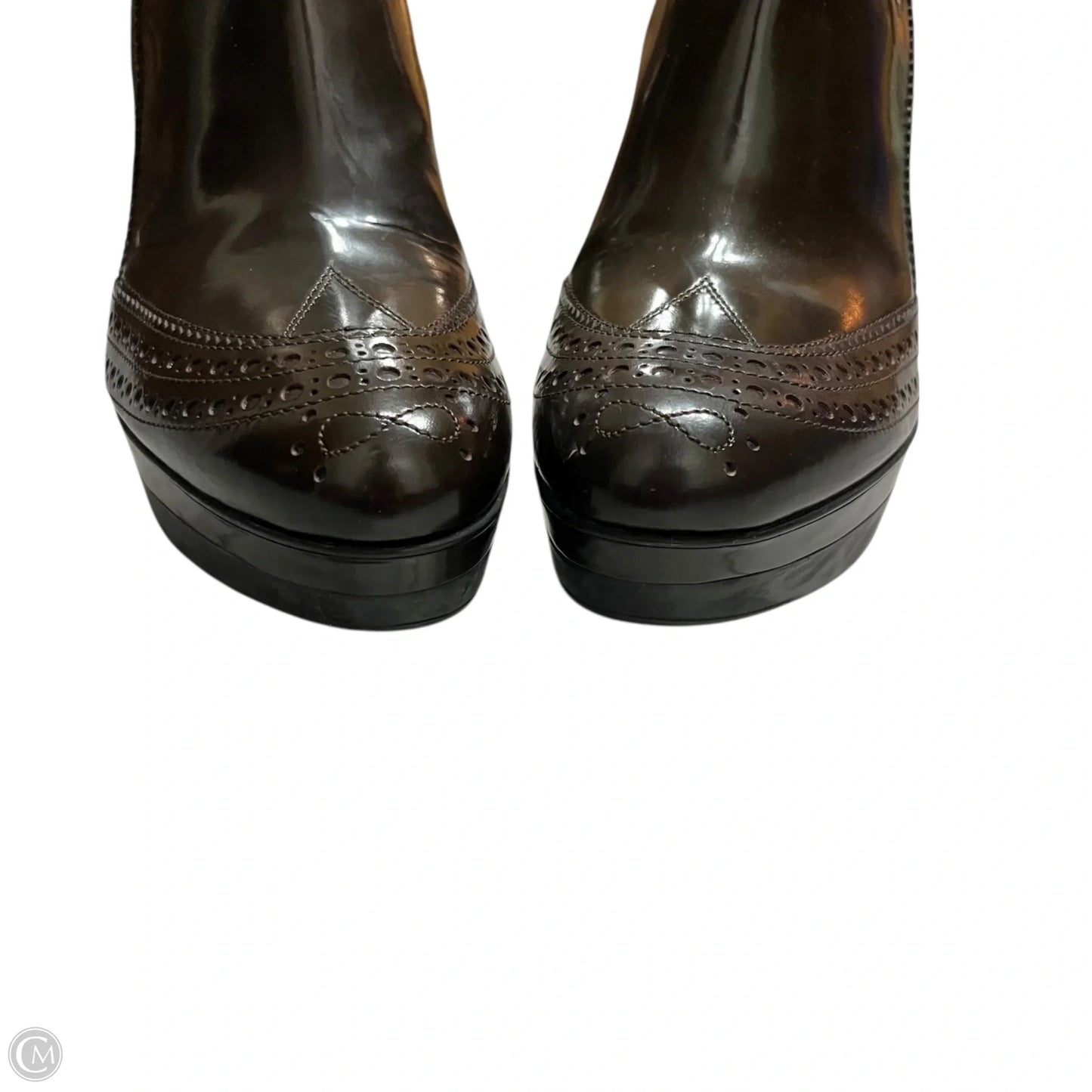 Boots Ankle Heels By Santoni In Brown, Size: 9.5