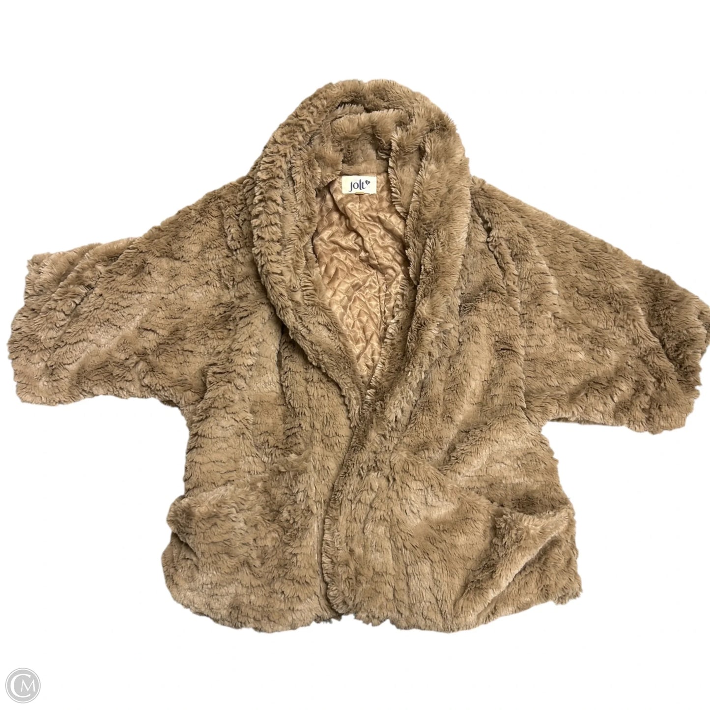 Jacket Faux Fur & Sherpa By Jolt In Brown, Size: M