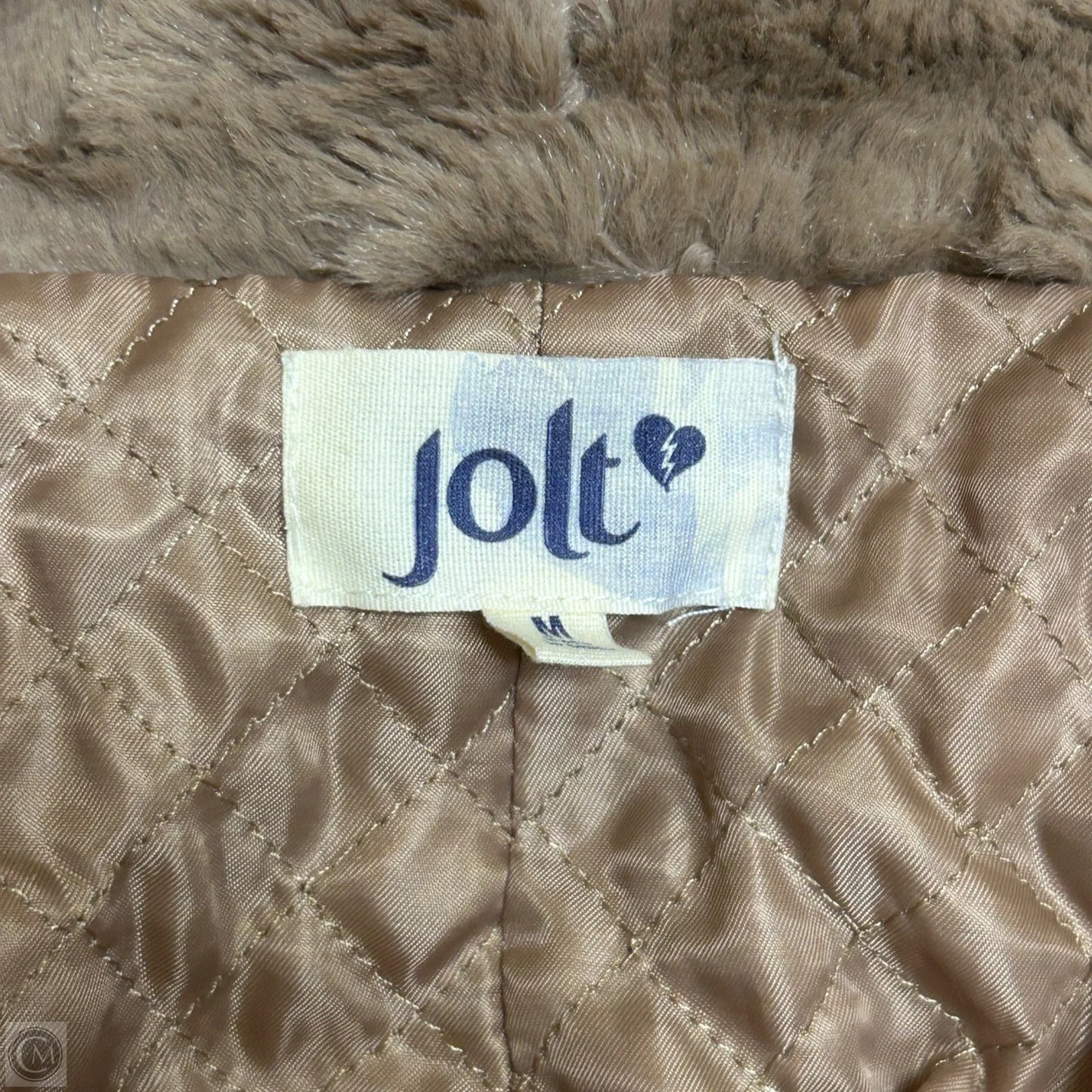 Jacket Faux Fur & Sherpa By Jolt In Brown, Size: M