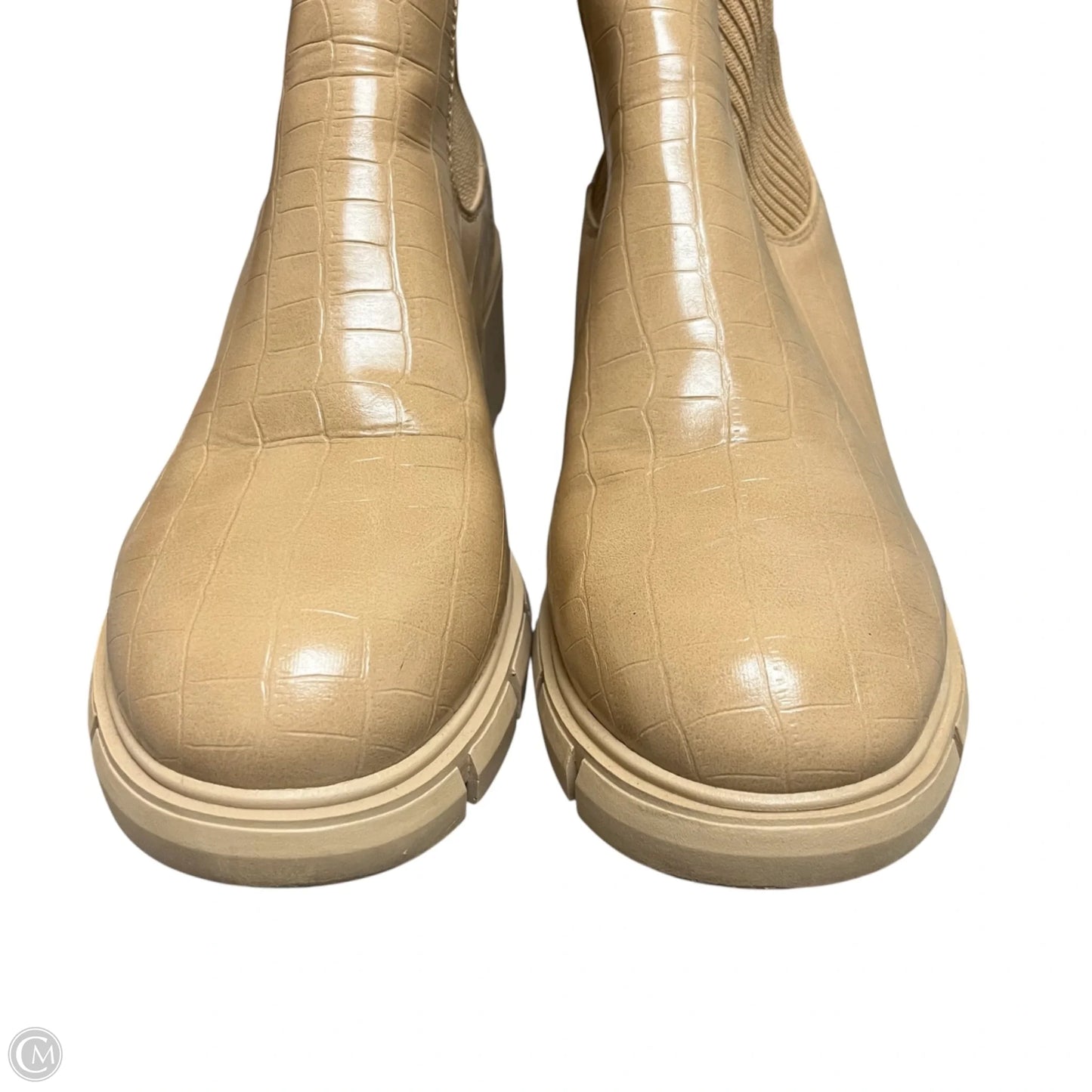 Boots Ankle Heels By Zby In Tan, Size: 8