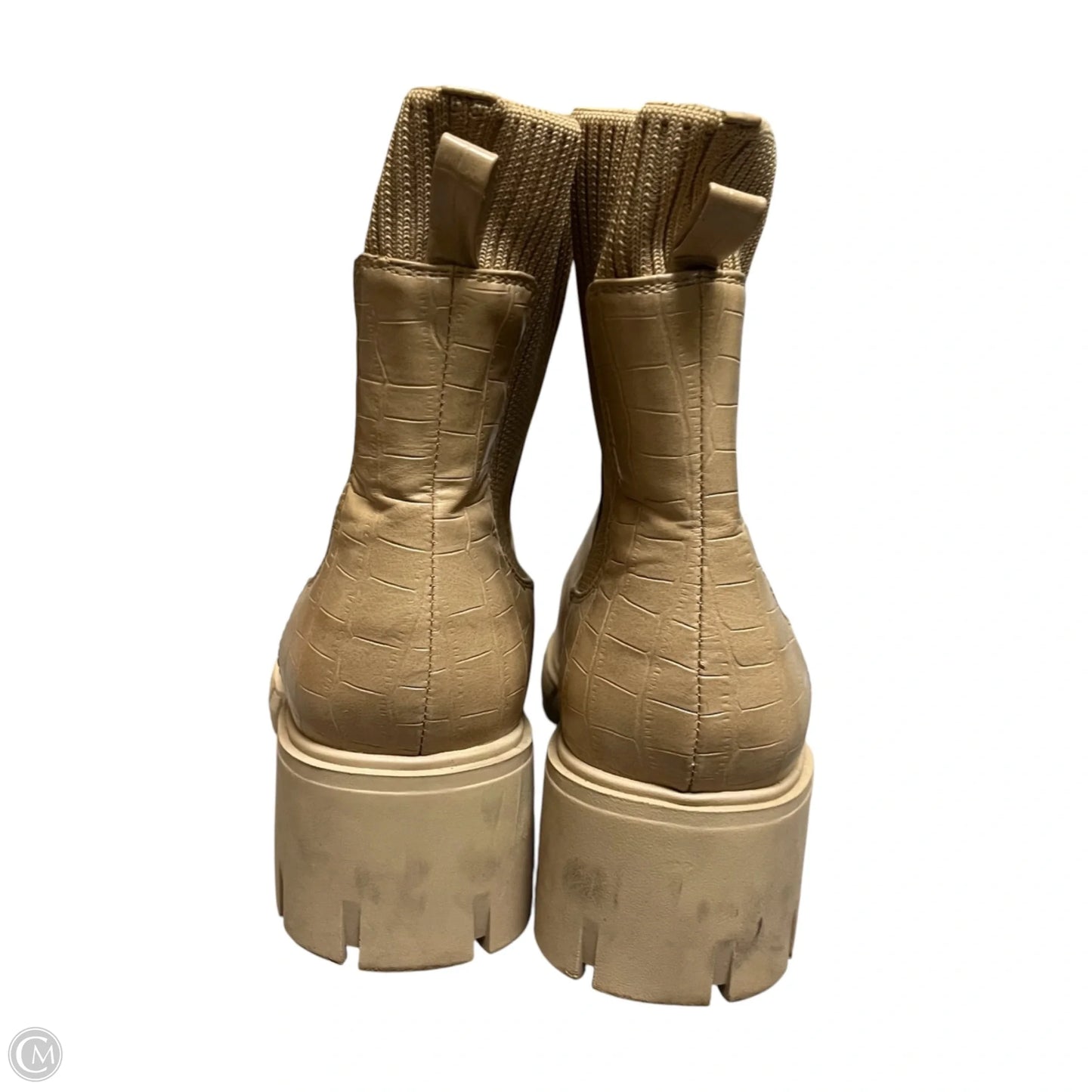Boots Ankle Heels By Zby In Tan, Size: 8