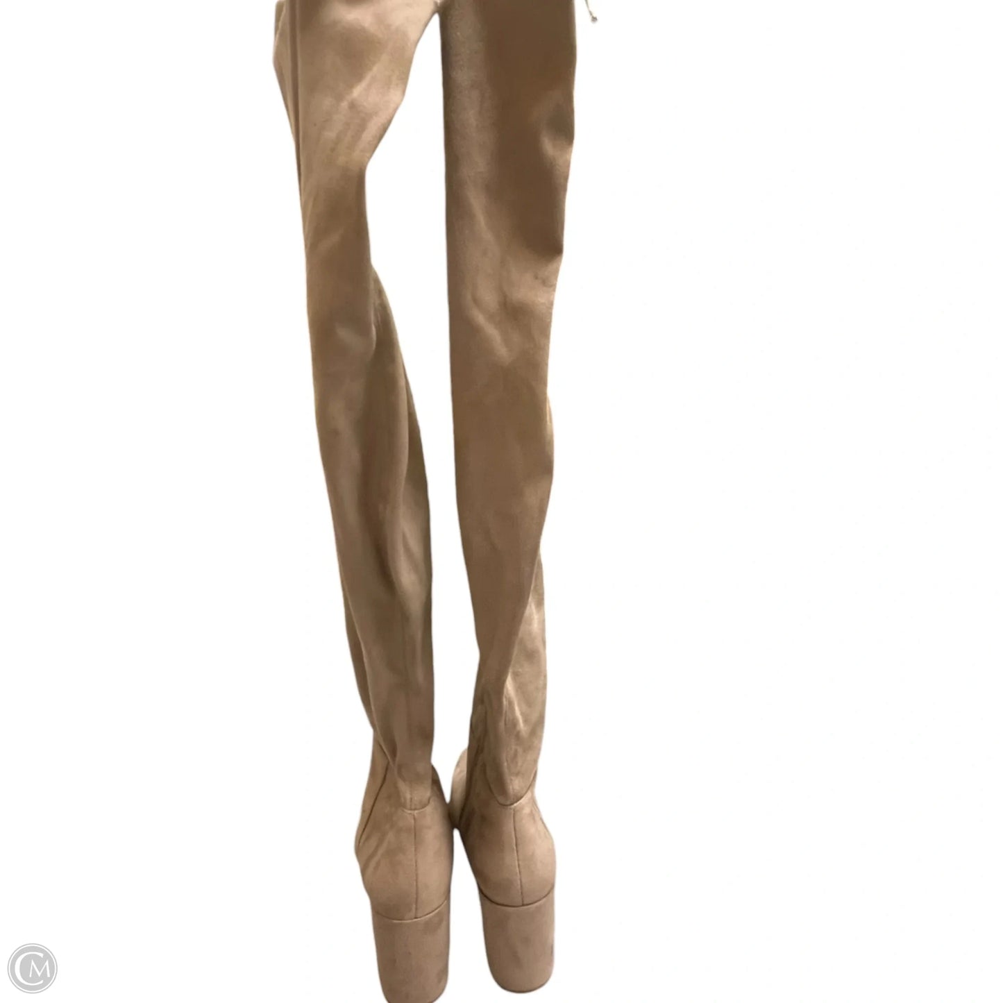 Boots Knee Heels By Chinese Laundry In Taupe, Size: 8