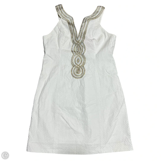 Dress Designer By Lilly Pulitzer In Gold & White, Size: M