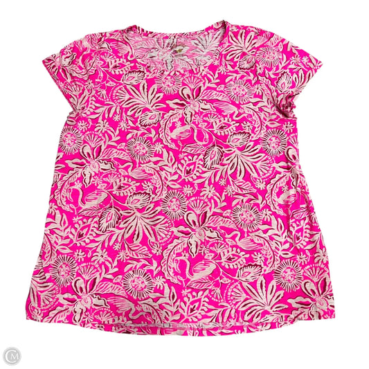 Top Short Sleeve Designer By Lilly Pulitzer In Pink, Size: Xl