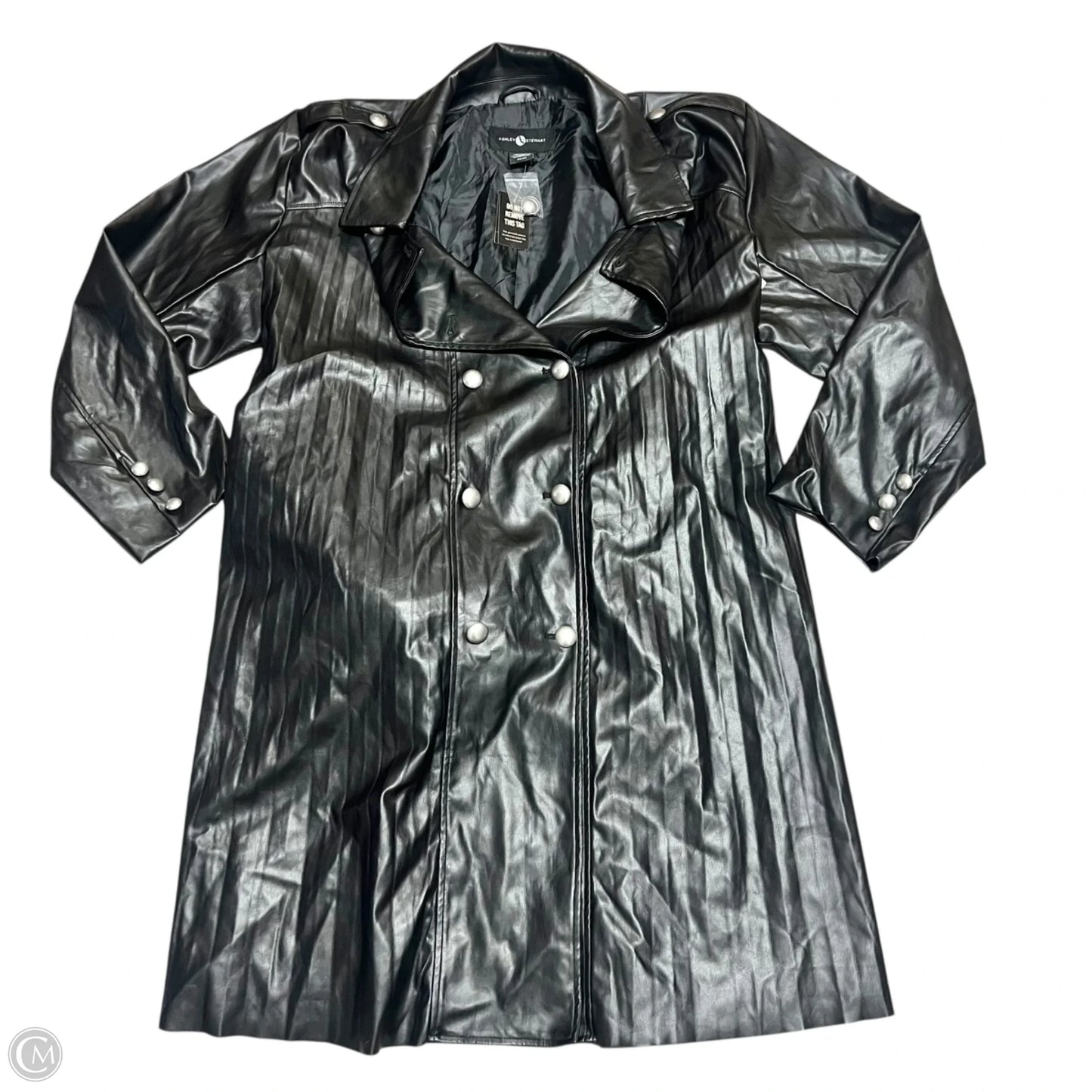 Coat Trench Coat By Ashley Stewart In Black, Size: 3x