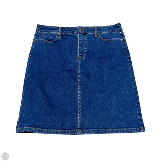 Skirt Midi By Talbots In Blue Denim, Size: 10
