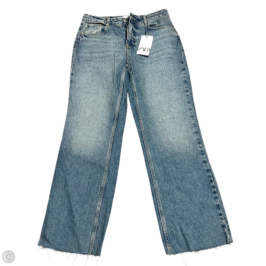 Jeans Straight By Zara In Blue Denim, Size: 8