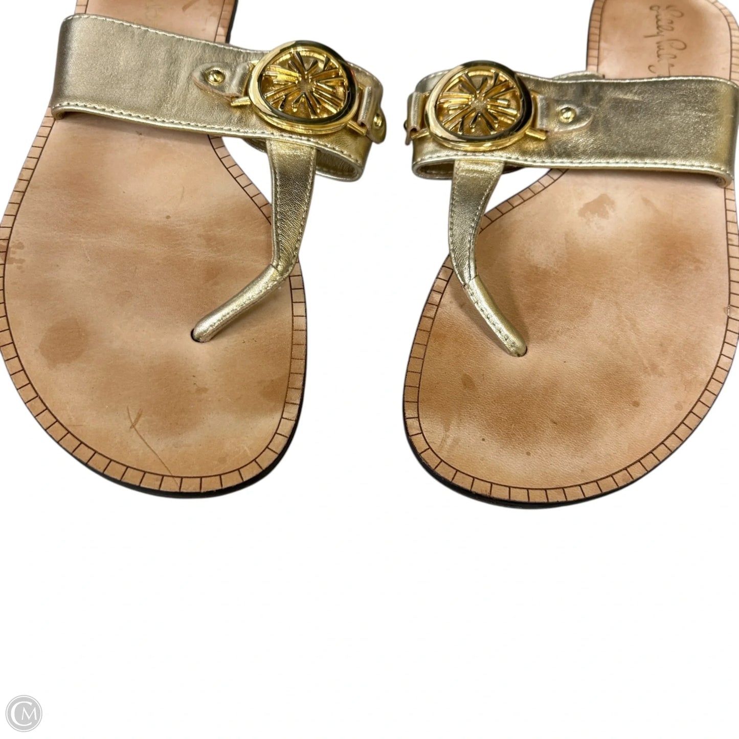 Sandals Designer By Lilly Pulitzer In Gold, Size: 7.5