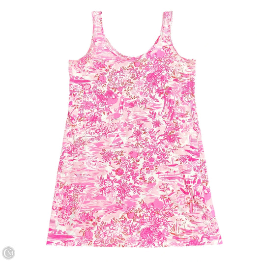 Dress Designer By Lilly Pulitzer In Pink & White, Size: L