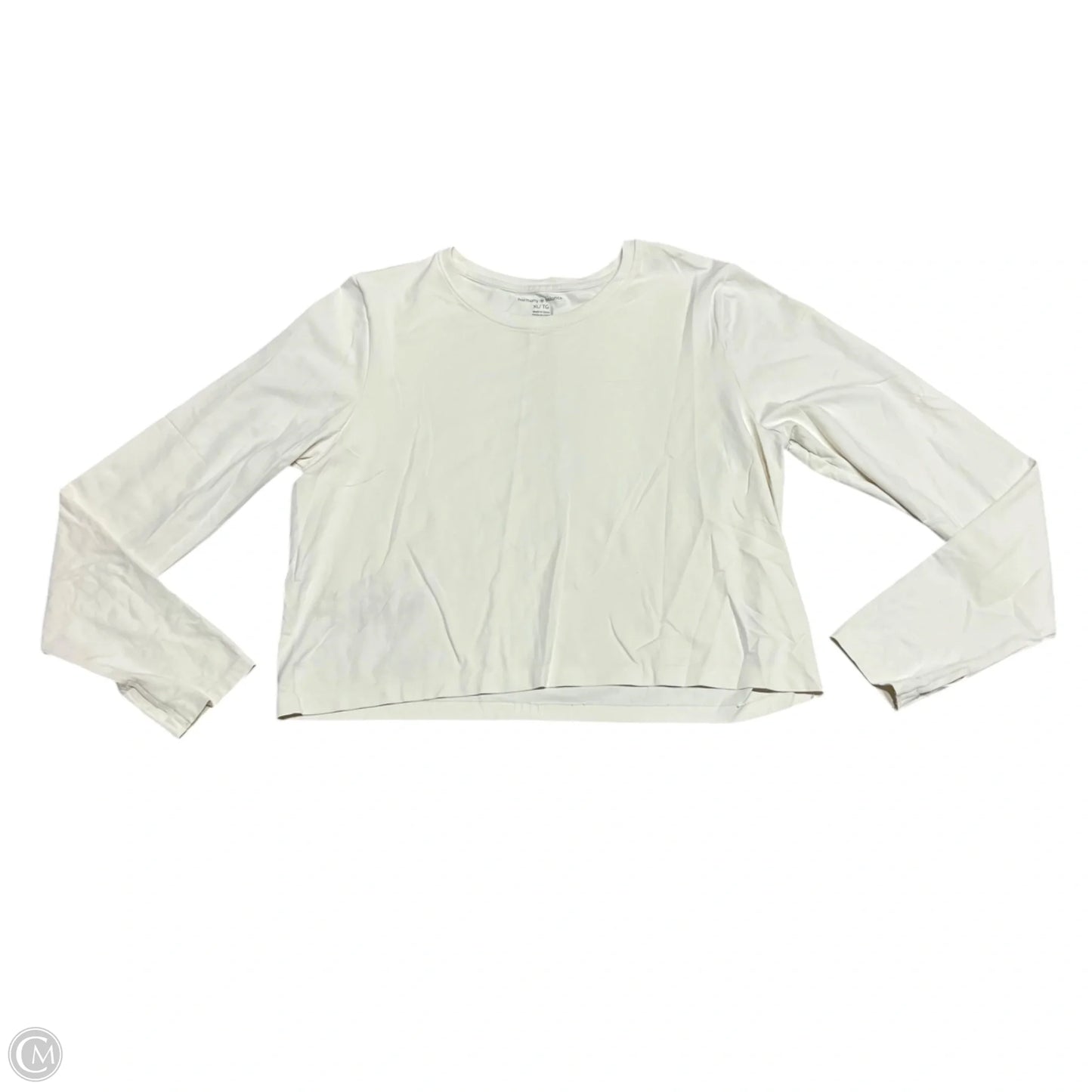 Top Long Sleeve By Harmony & Balance In Cream, Size: Xl