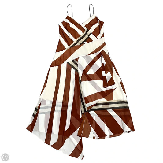 Dress Casual Maxi By Dkny In Brown & Cream, Size: M
