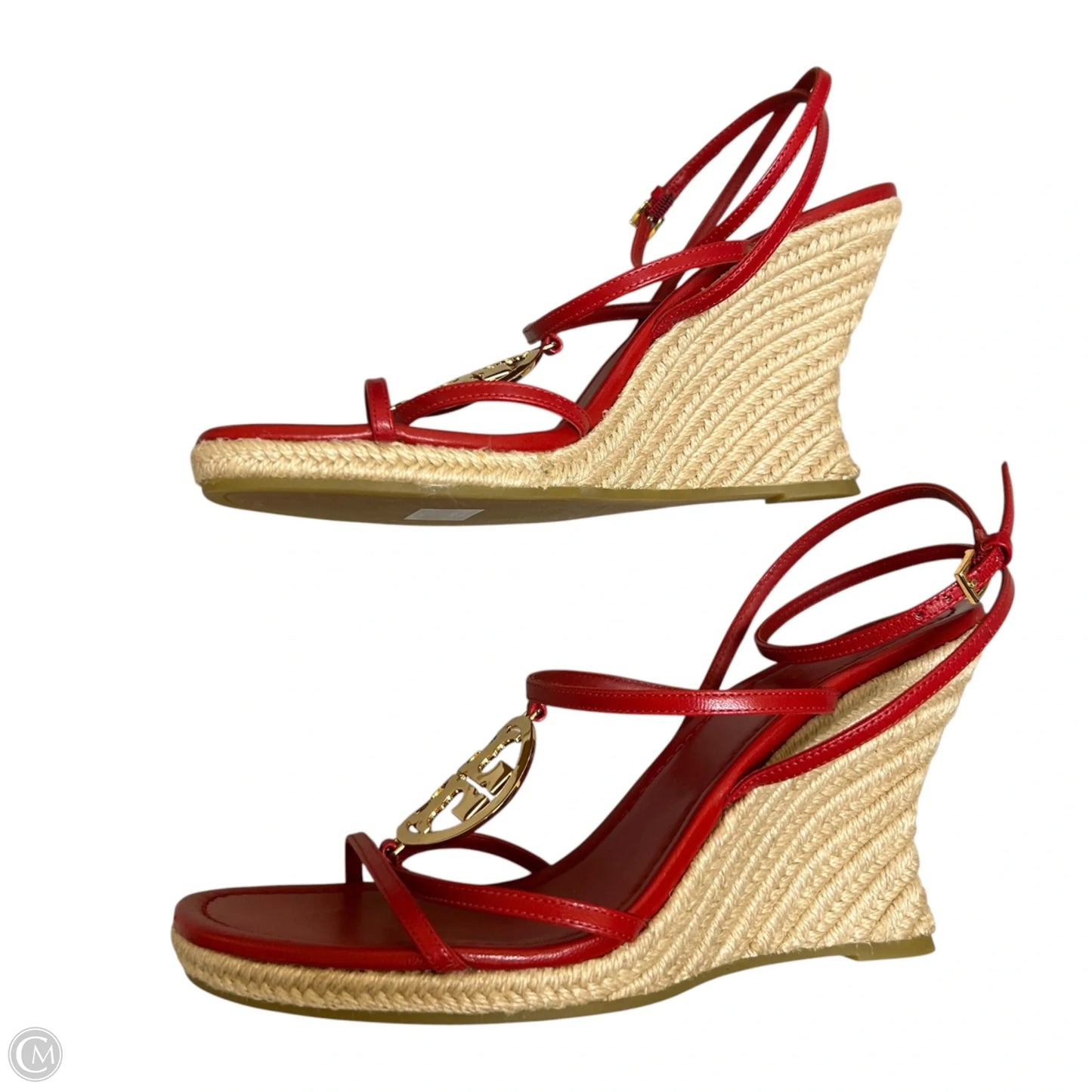 Shoes Designer By Tory Burch In Red & Tan, Size: 10