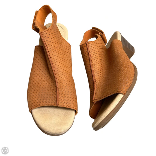 Sandals Heels Block By Clarks In Brown, Size: 8