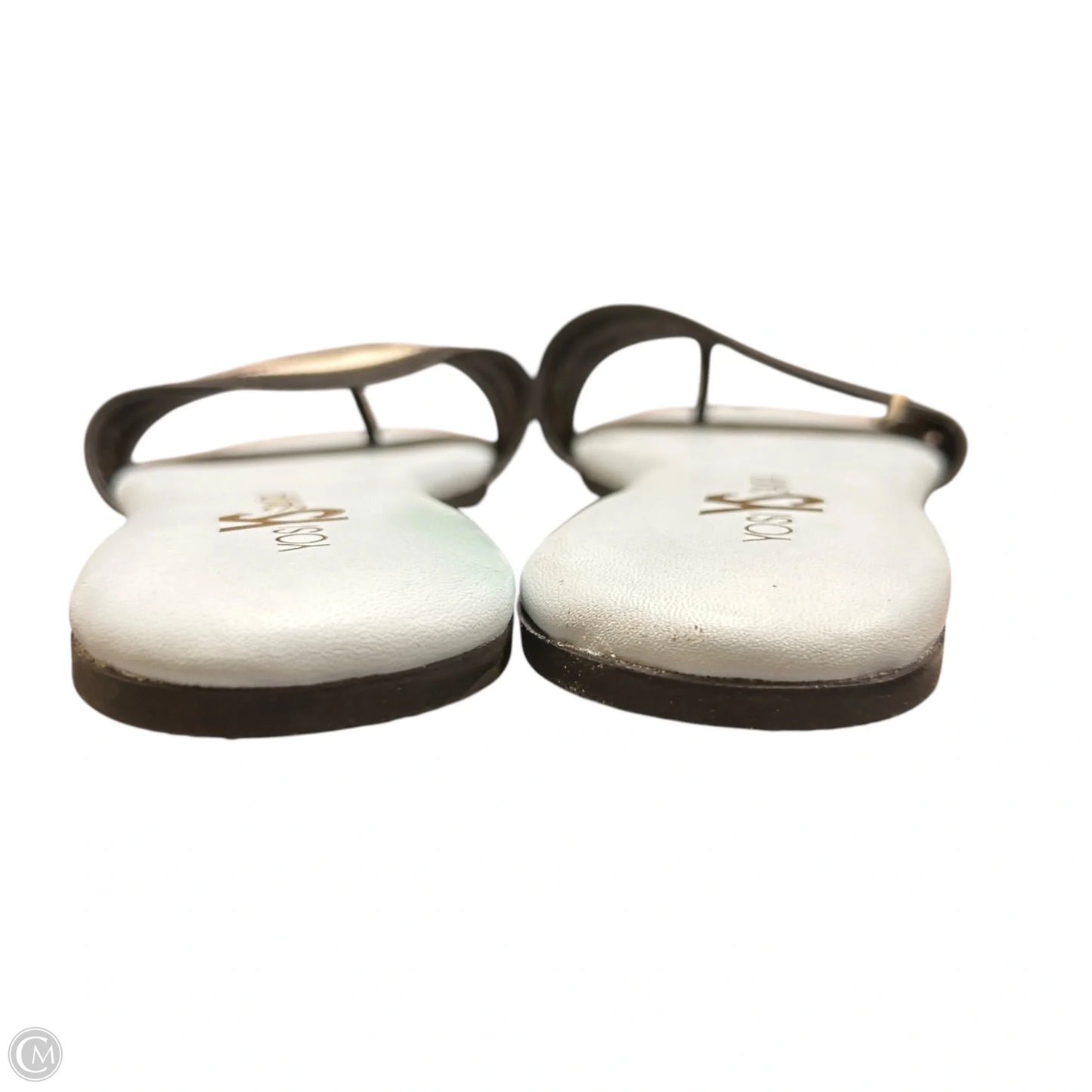 Sandals Flip Flops By Yosi Samra In Black & White, Size: 7