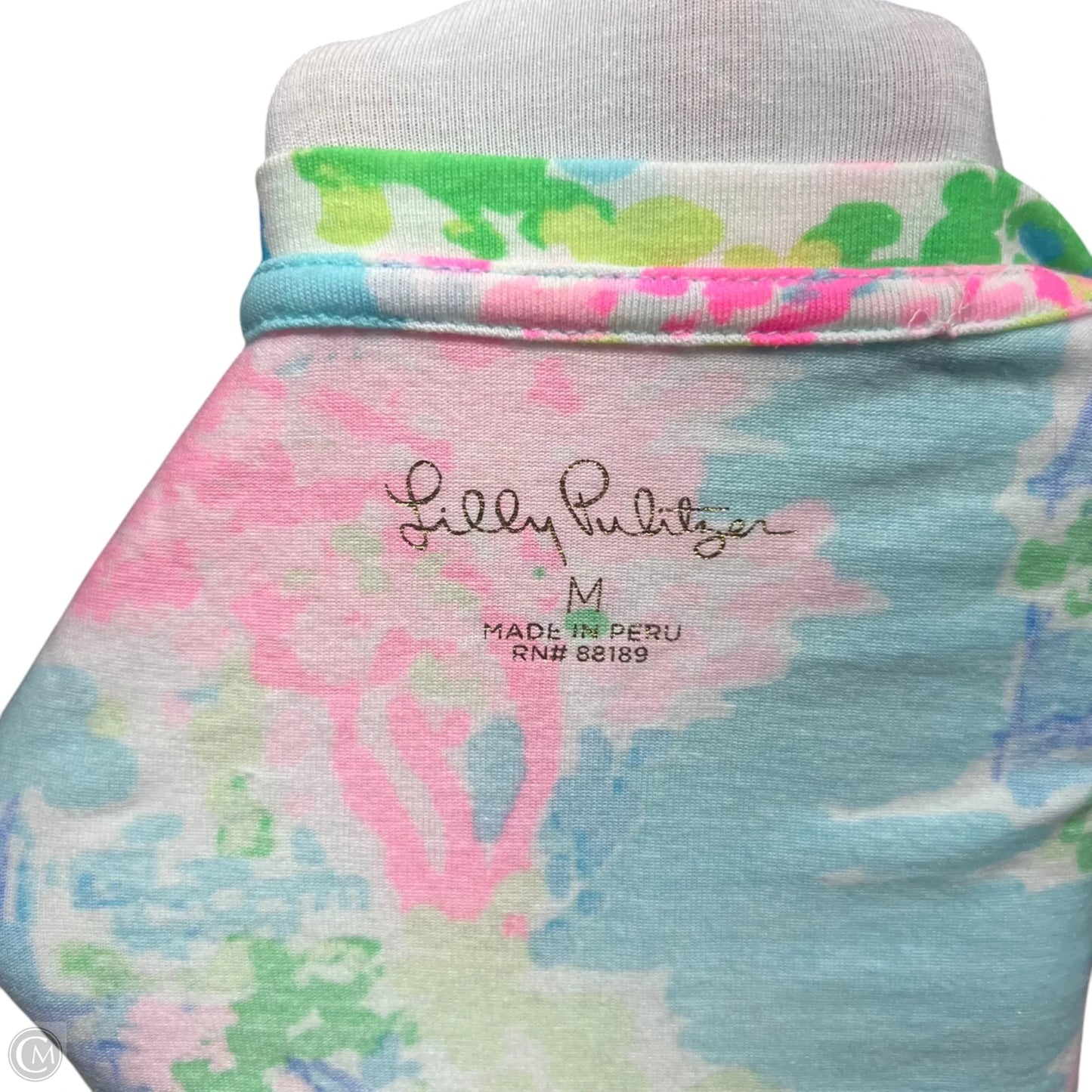 Top Long Sleeve Designer By Lilly Pulitzer In Blue & White, Size: M