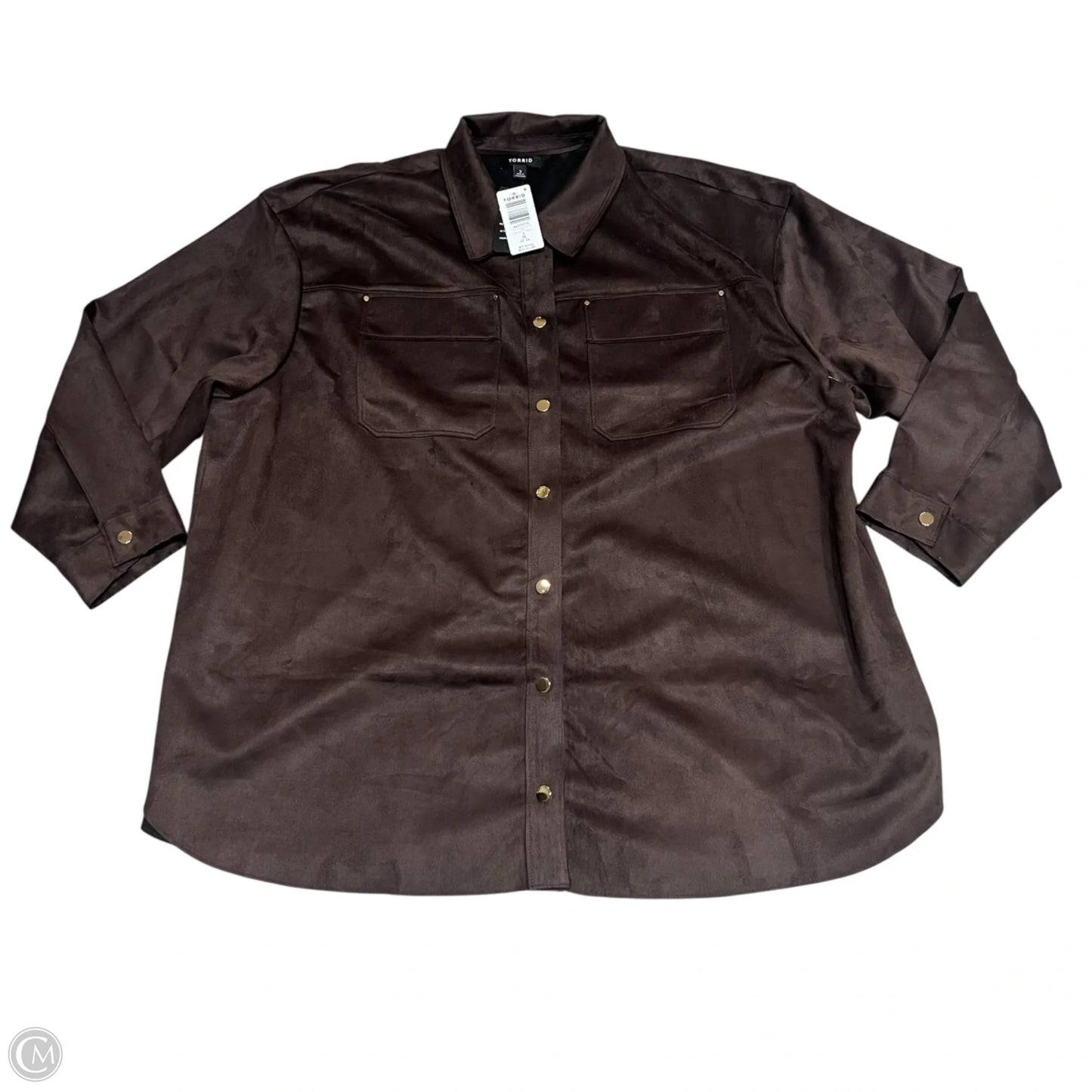Top Long Sleeve By Torrid In Brown, Size: 3x