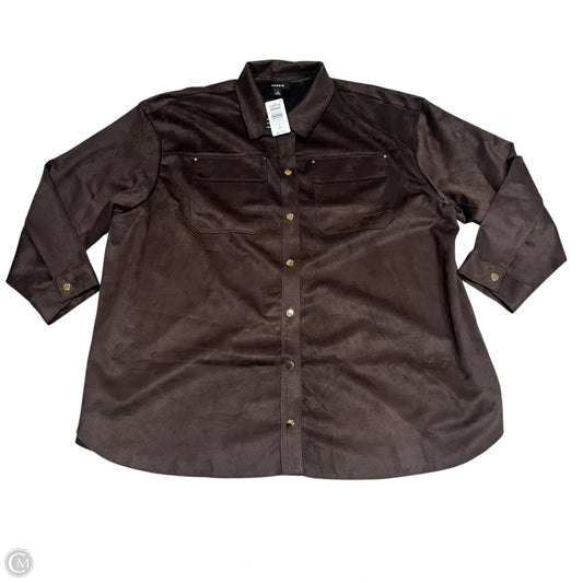 Top Long Sleeve By Torrid In Brown, Size: 3x