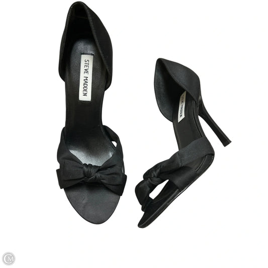 Sandals Heels Stiletto By Steve Madden In Black, Size: 7.5