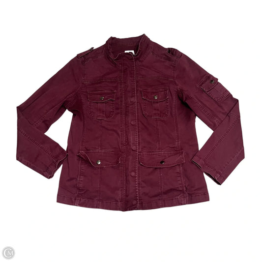Jacket Denim By Kensie In Maroon, Size: Xl