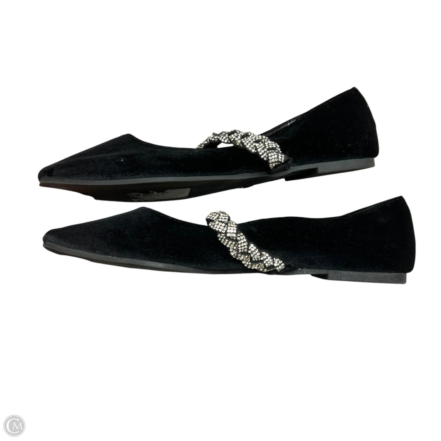 Shoes Flats By Primark In Black & Silver, Size: 8