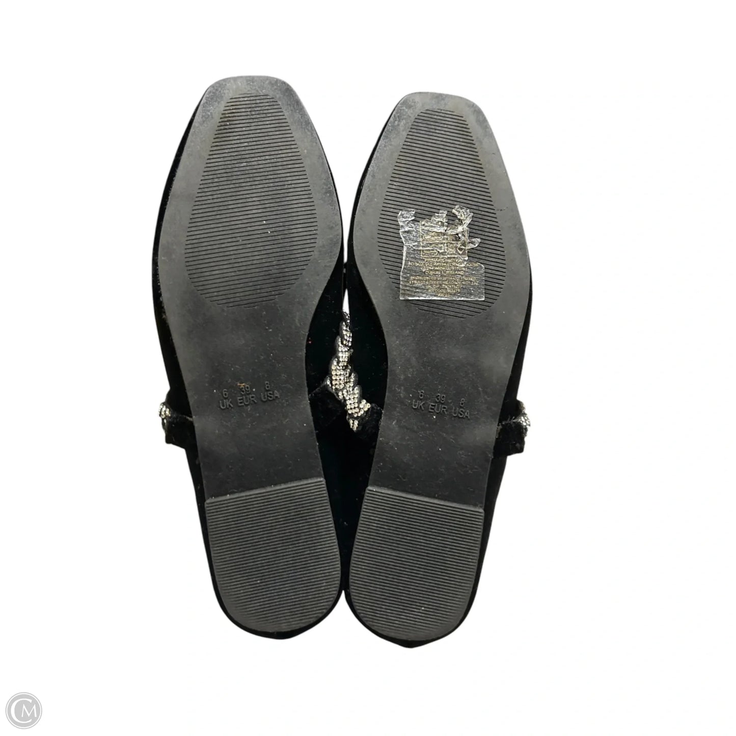 Shoes Flats By Primark In Black & Silver, Size: 8