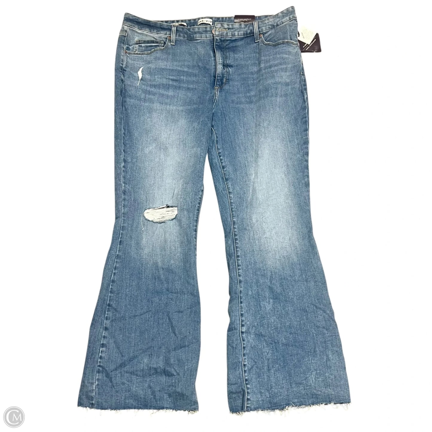 Jeans Flared By Ava & Viv In Blue Denim, Size: 22