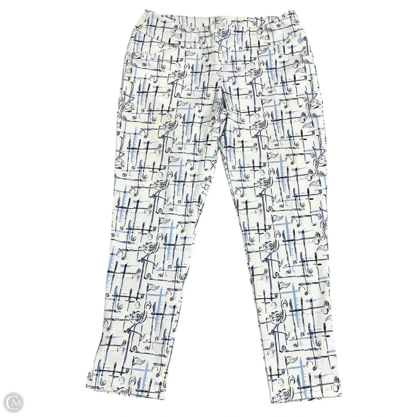 Pants Designer By Lilly Pulitzer In Blue & White, Size: 14