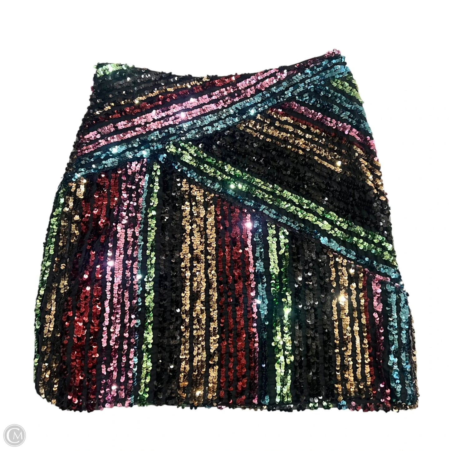 Skirt Midi By Nicole Miller In Rainbow Print, Size: 8
