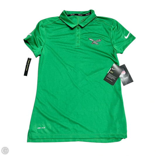 Top Short Sleeve By Nike Apparel In Green & White, Size: S