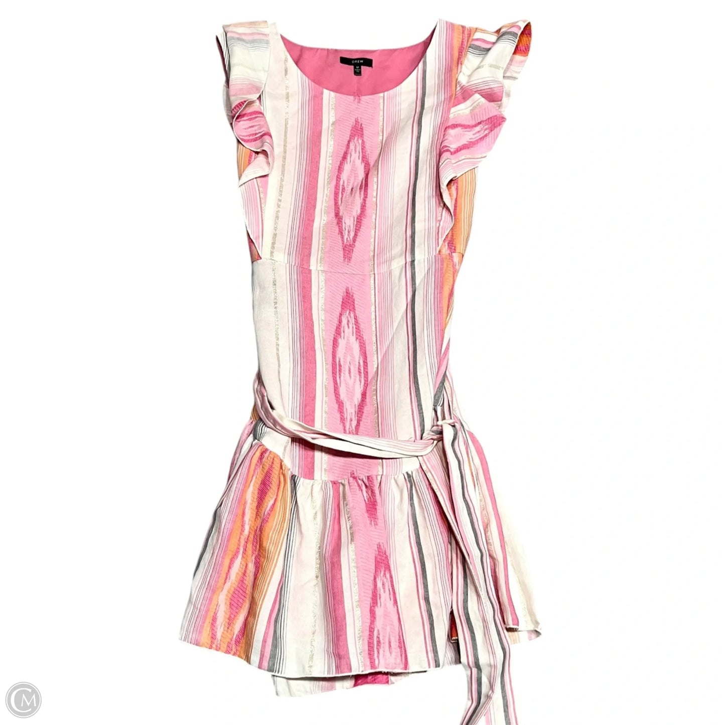 Dress Casual Short By Drew In Cream & Pink, Size: M