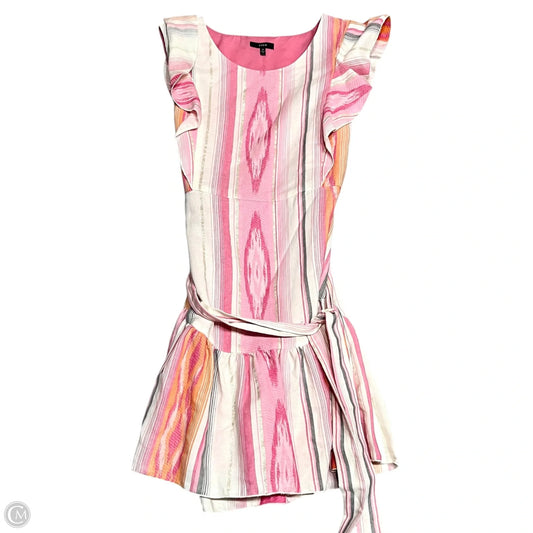 Dress Casual Short By Drew In Cream & Pink, Size: M