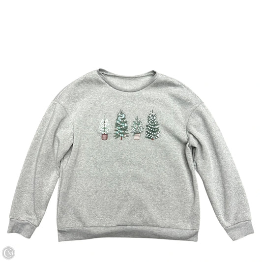 Sweatshirt Crewneck In Grey, Size: 1x