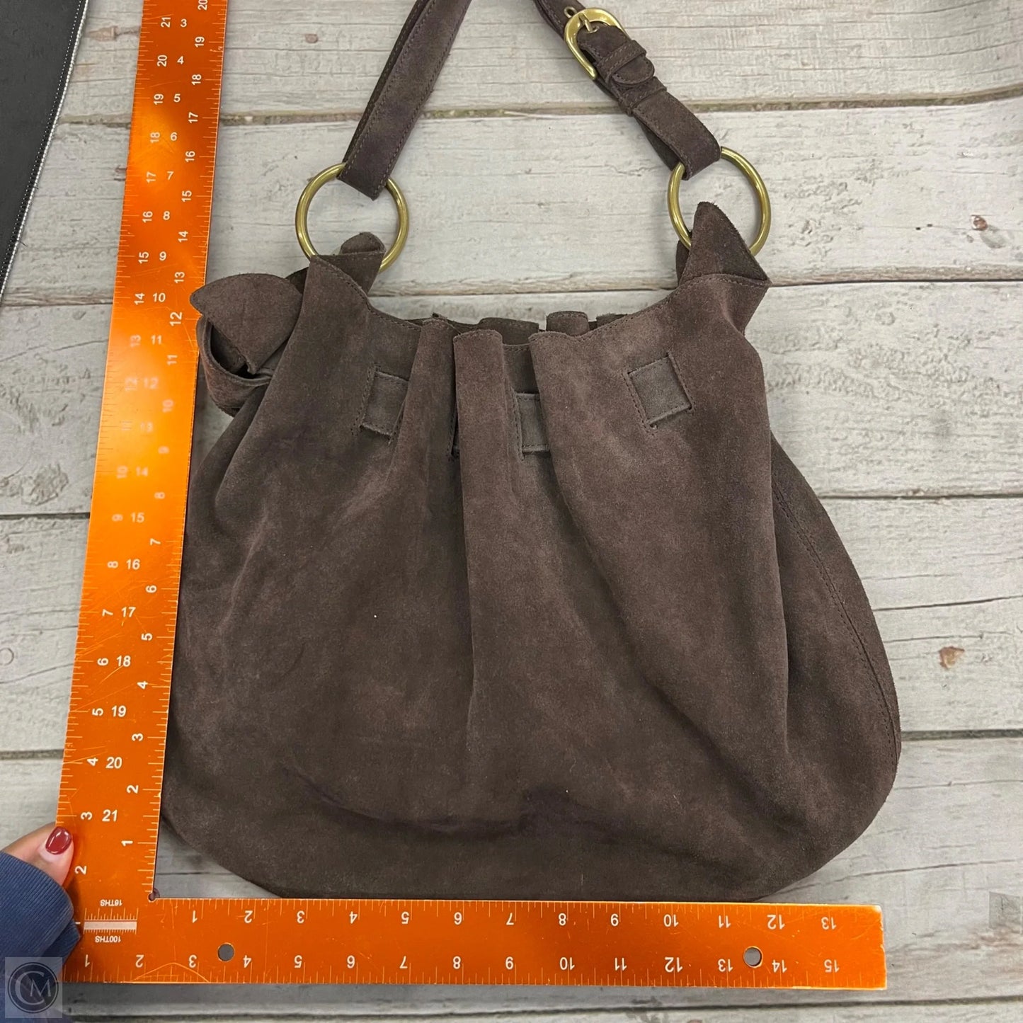 Handbag Leather By Loft, Size: Large