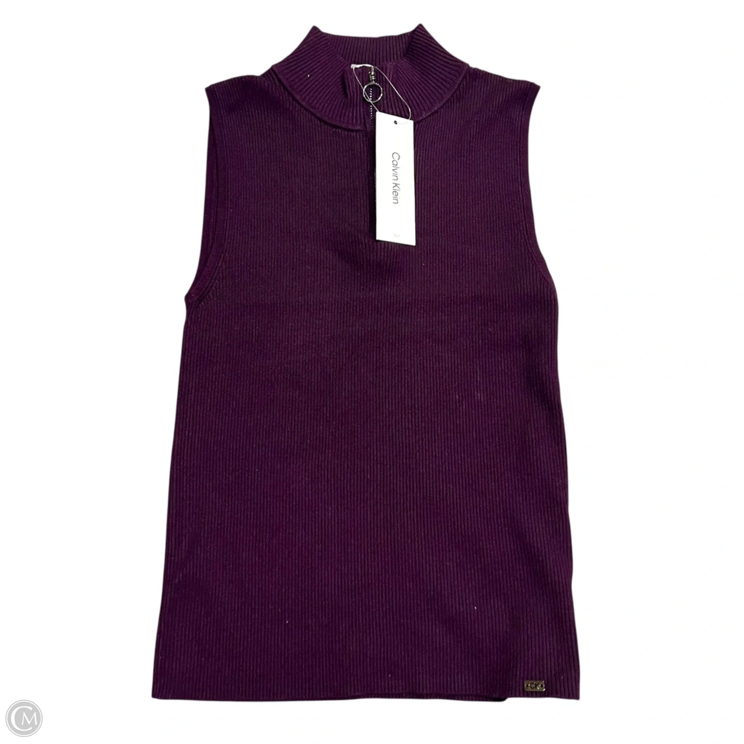 Sweater Short Sleeve By Calvin Klein In Purple, Size: M