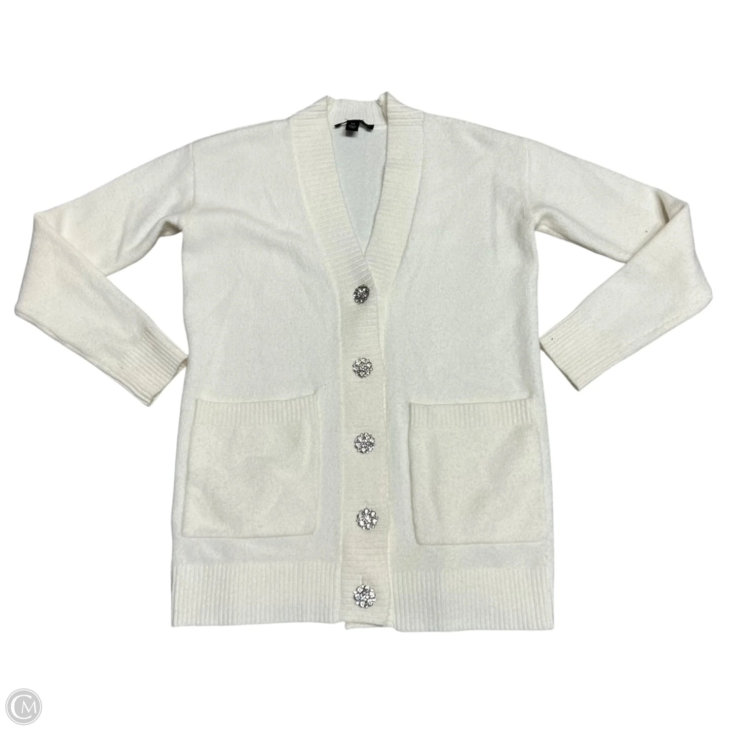 Sweater Cardigan By Ann Taylor In Cream, Size: Xsp