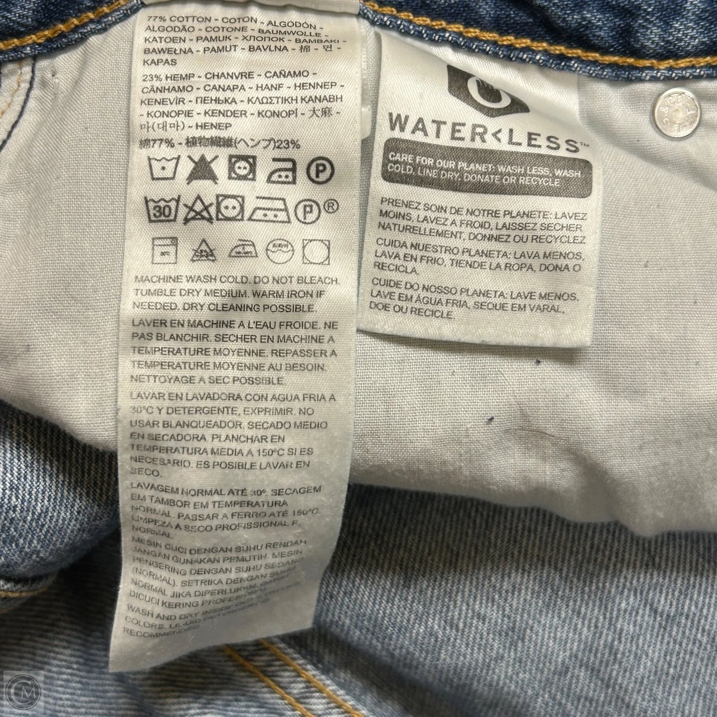 Jeans Wide Leg By Levis In Blue Denim, Size: 12
