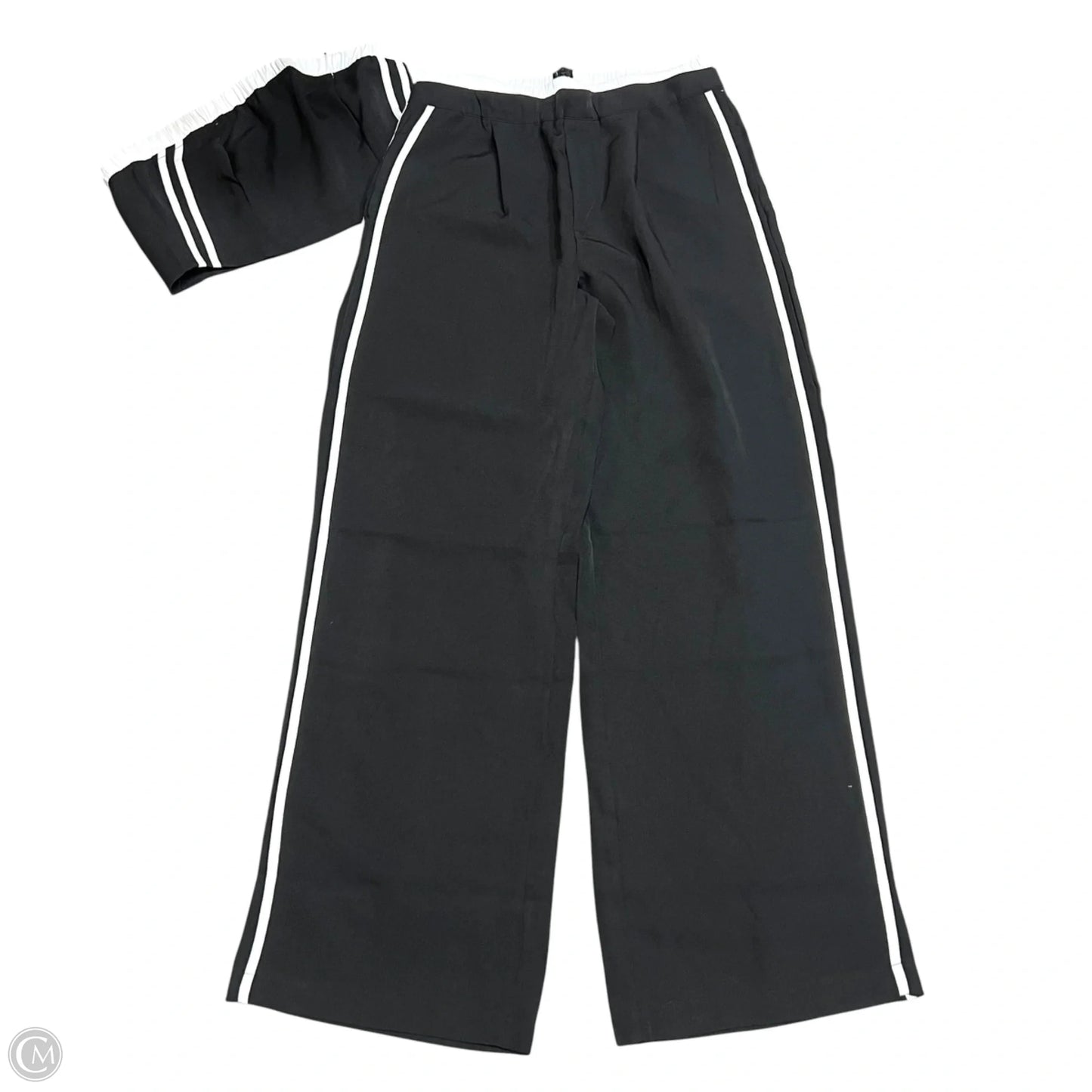 Pants Set 2pc By Julia In Black & White, Size: L