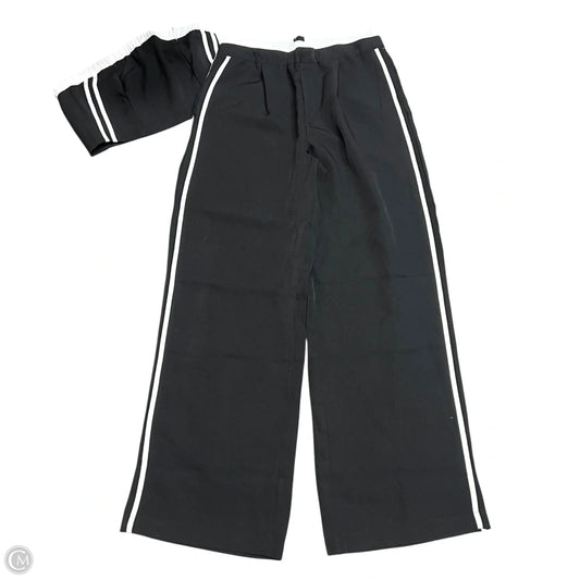 Pants Set 2pc By Julia In Black & White, Size: L