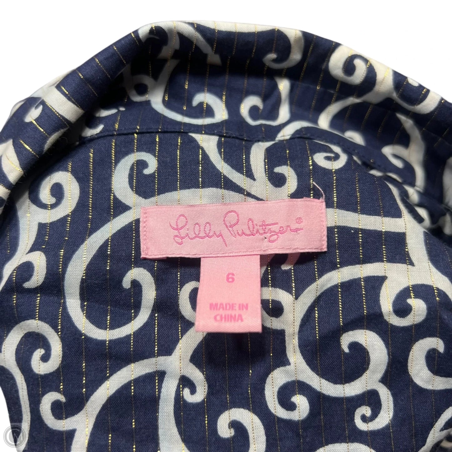 Dress Designer By Lilly Pulitzer In Blue & White, Size: S