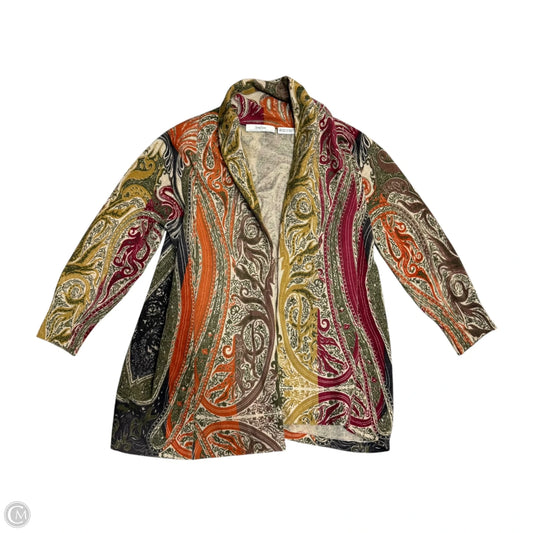 Top 3/4 Sleeve Designer By Neiman Marcus In Multi-colored, Size: M