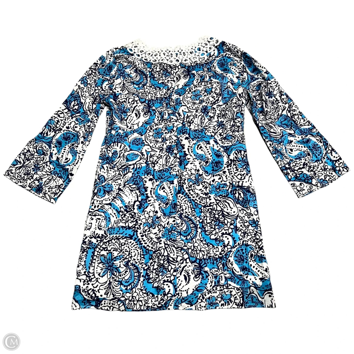 Dress Designer By Lilly Pulitzer In Blue & White, Size: M