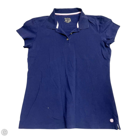 Top Short Sleeve Designer By Lilly Pulitzer In Navy, Size: L