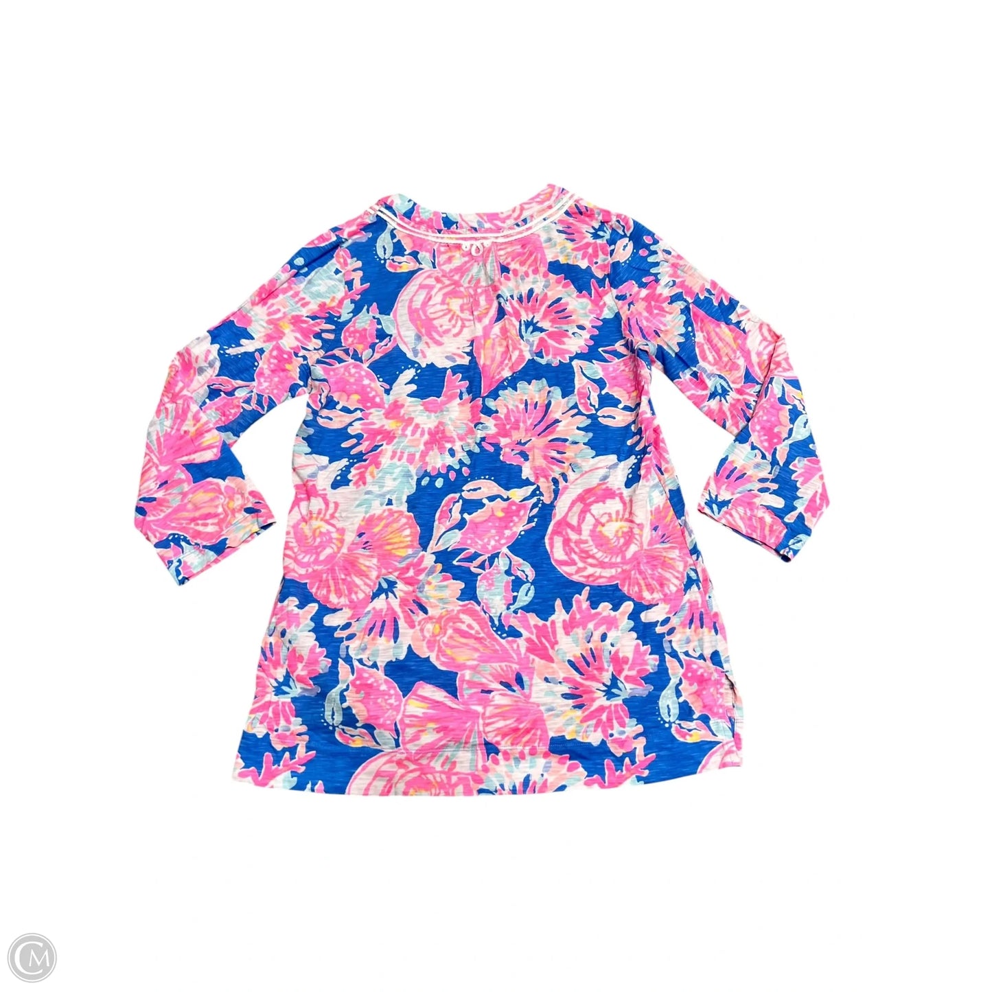 Top Long Sleeve Designer By Lilly Pulitzer In Blue & Pink, Size: M